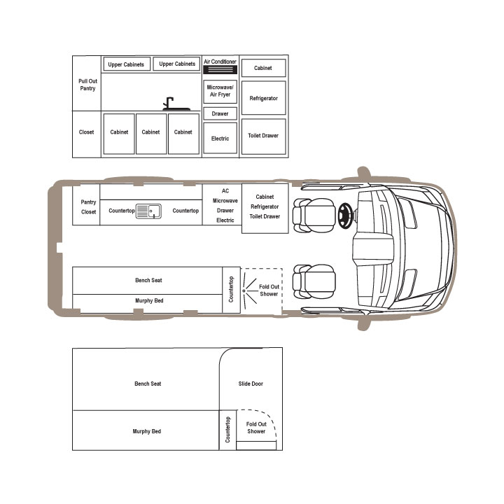 Mercedes Sprinter Van 144 Floor Plan